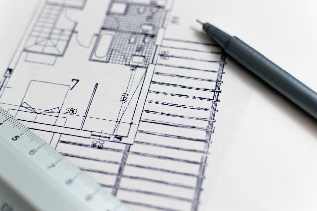 Bathroom floor plan sketch with tile and fixture samples